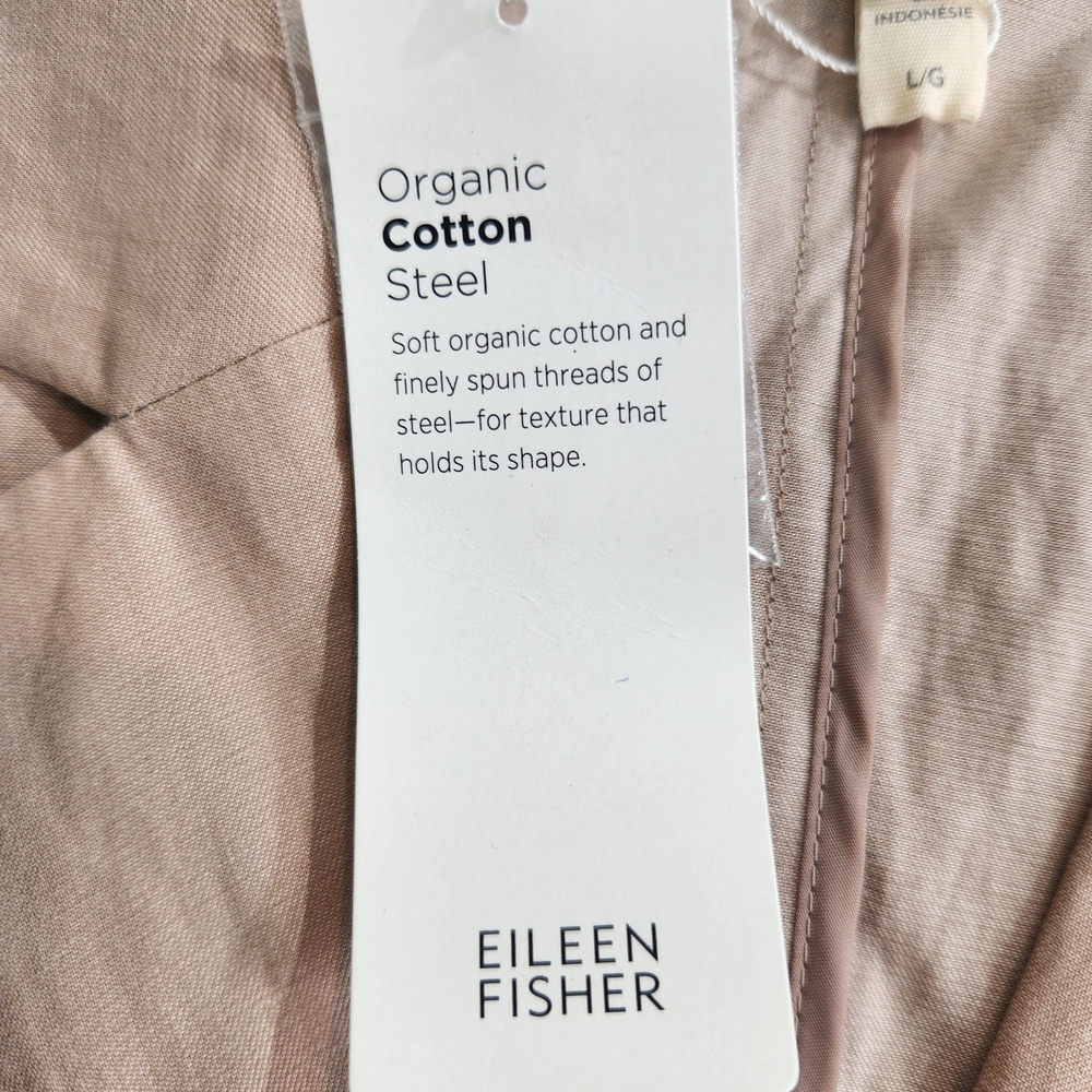 Eileen Fisher Women's Size L Oversized jacket Tan Organic Cotton Blend 01 - Picture 11 of 14